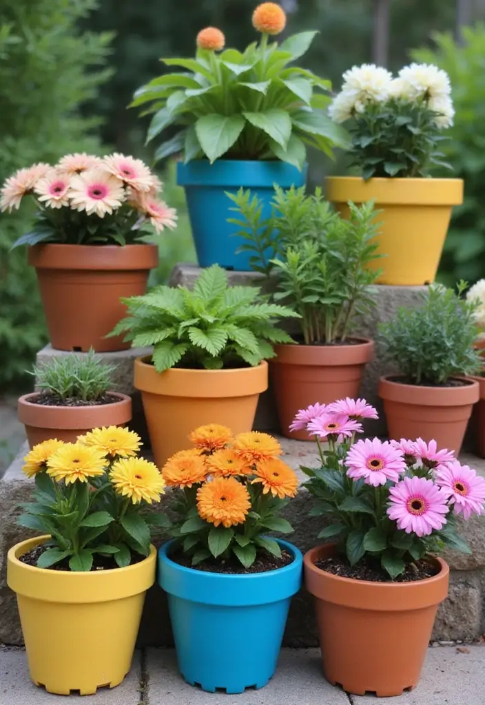 30 Grow a Garden Layout Plans for Every Space - 24. Themed Pot Collection