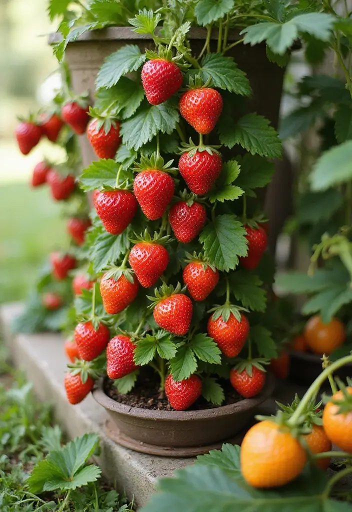 30 Grow a Garden Layout Plans for Every Space - 28. Vertical Strawberry Planter