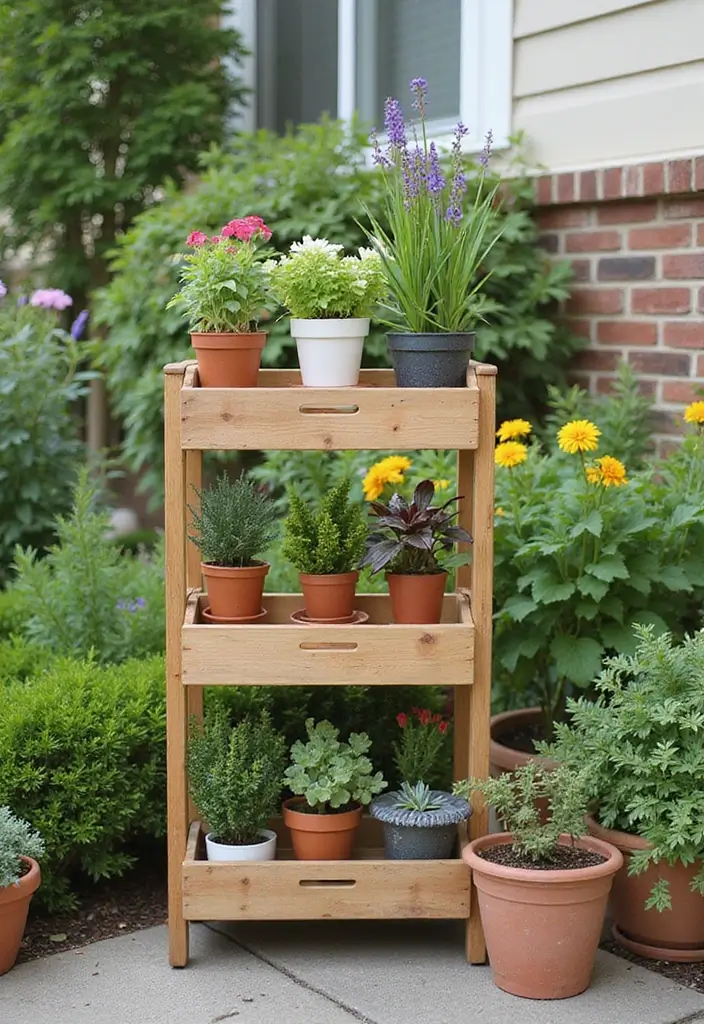 30 Grow a Garden Layout Plans for Every Space - 30. DIY Plant Stand