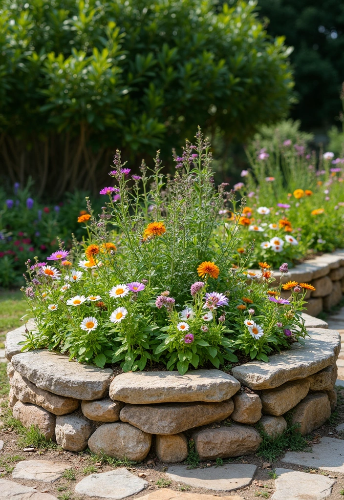 30 Mediterranean Garden Design Inspirations for Warm Climates - 19. Stone Raised Beds