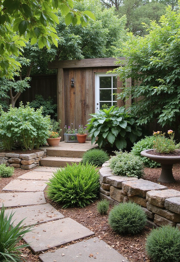30 Mediterranean Garden Design Inspirations for Warm Climates - 24. Recycled Materials in Design