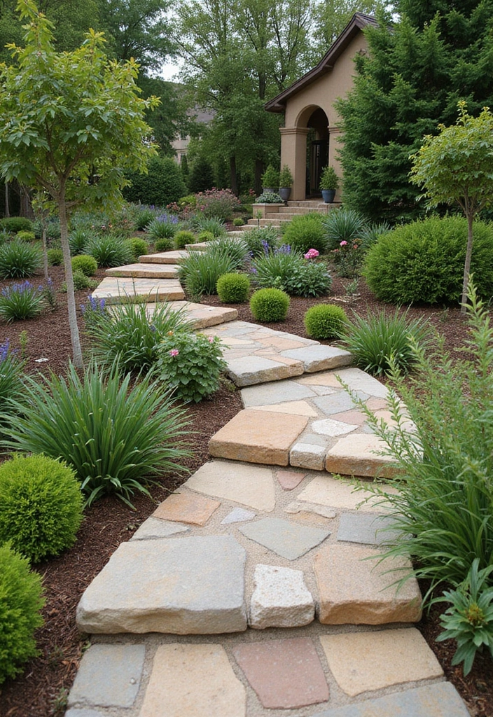 30 Mediterranean Garden Design Inspirations for Warm Climates - 3. Hardscaping with Natural Stone