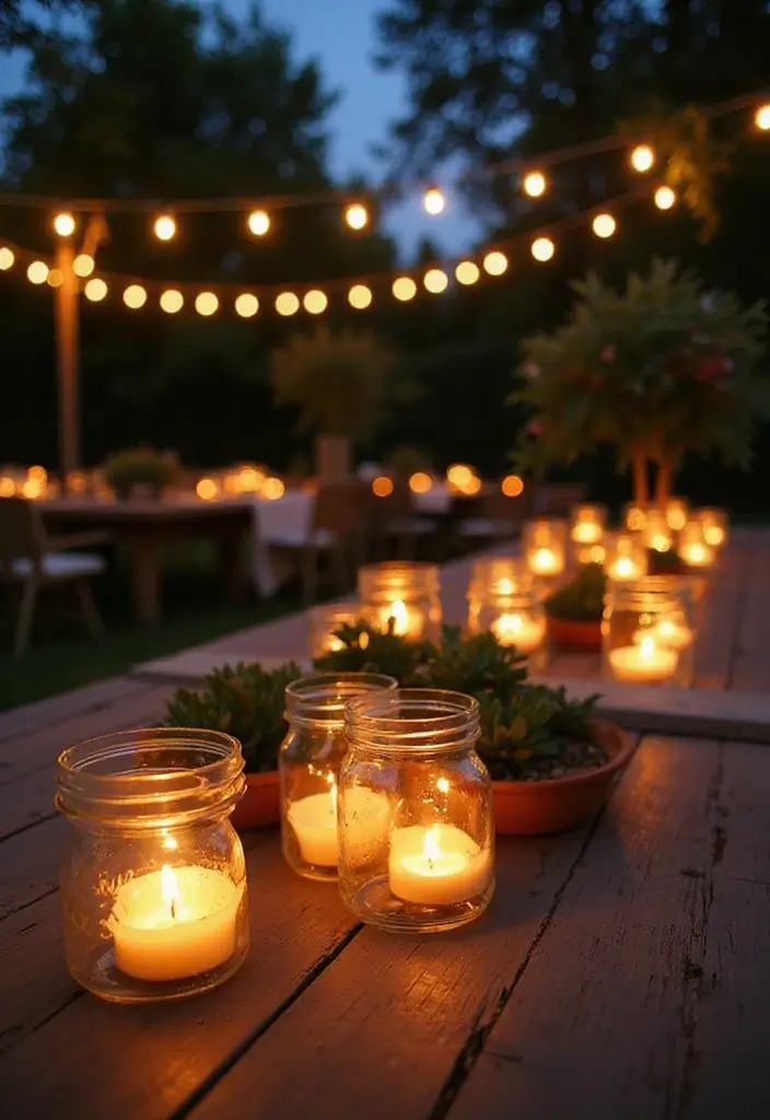 30 Unique Garden Party Ideas to Make Your Event Stand Out - 11. Candlelit Evening Ambiance
