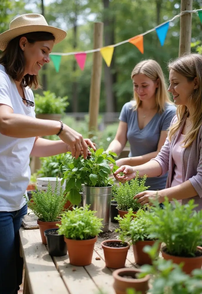 30 Unique Garden Party Ideas to Make Your Event Stand Out - 18. Planting Station for Guests