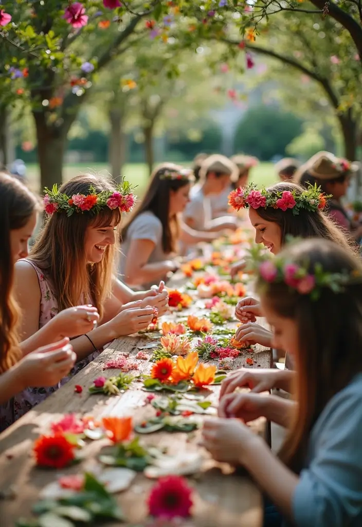 30 Unique Garden Party Ideas to Make Your Event Stand Out - 23. DIY Flower Crown Station