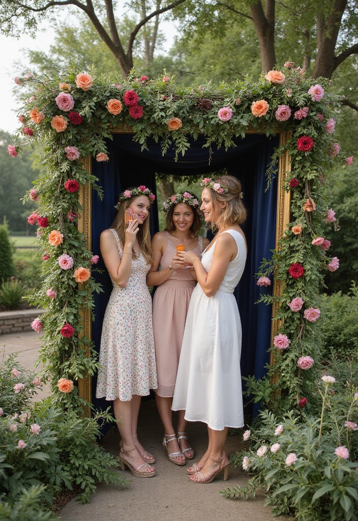 30 Unique Garden Party Ideas to Make Your Event Stand Out - 8. Nature-Themed Photo Booth