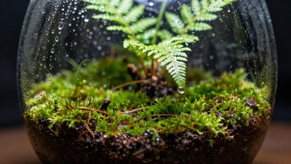 closed terrariums monitor condensation moisture