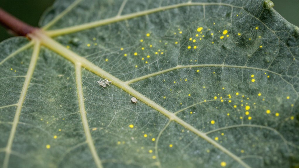 inspect leaves for spider mite signs