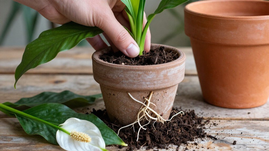repot peace lily for droopiness