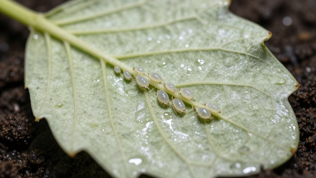 spider mites cause curling and specks