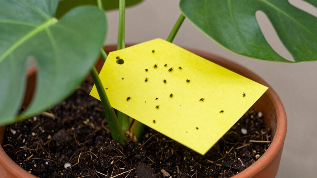 sticky traps trap fungus gnats adults