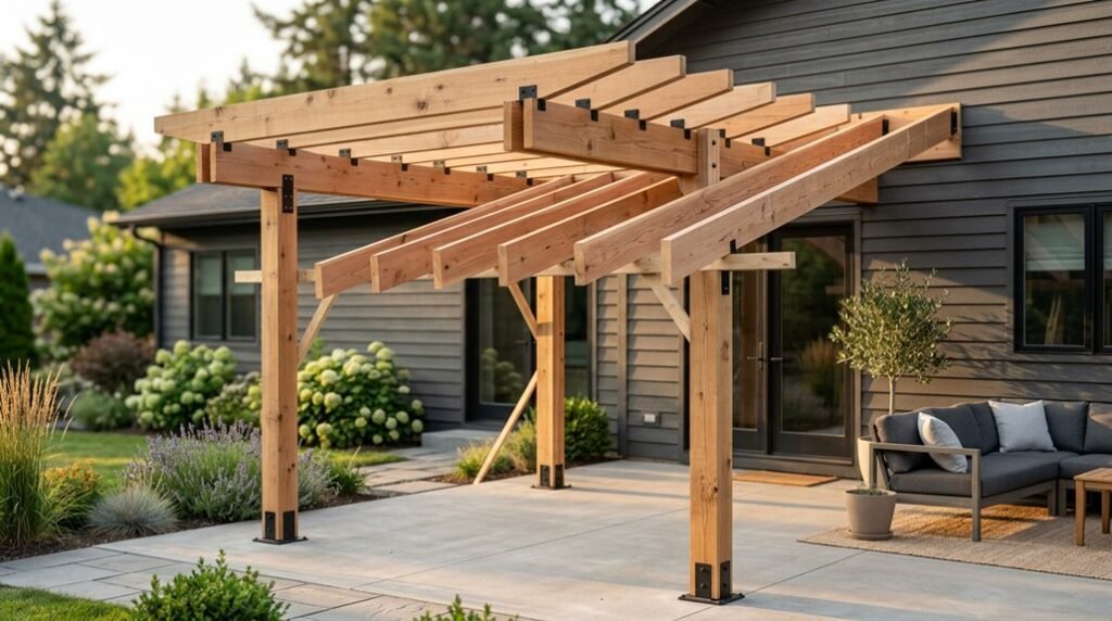 three step method for attaching pergola to house